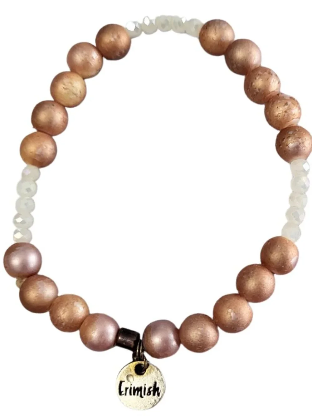 ERIMISH Pink & Peach Beaded Stackable Stretch Bracelets - Set of 2